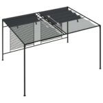 vidaXL Altánok so zaťahovacou strieškou 4x3x2,3 m antracitový 180 g/m² – Obrázok 6
