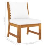 vidaXL 4-dielna záhradná sedacia súprava, krémové podložky, akácia – Obrázok 12