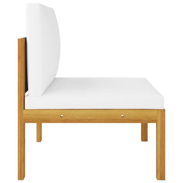 vidaXL 4-dielna záhradná sedacia súprava+podložky, krémová, akácia – Obrázok 6