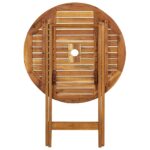 vidaXL Skladací záhradný stôl 70 cm akáciový masív – Obrázok 5
