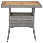 vidaXL 3-dielna záhradná jedálenská súprava sivá polyratan a akáciové drevo – Obrázok 4