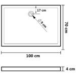 vidaXL Sprchová vanička s protišmykovými výbežkami biela 70x100x4 cm ABS – Obrázok 7