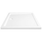 vidaXL Obdĺžniková sprchová vanička z ABS biela 80x90 cm – Obrázok 4