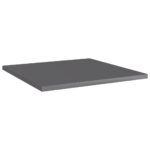 vidaXL Prídavné police 8 ks, lesklé sivé 40x40x1,5cm, kompozitné drevo – Obrázok 2