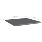vidaXL Prídavné police 8 ks, lesklé sivé 40x40x1,5cm, kompozitné drevo – Obrázok 5