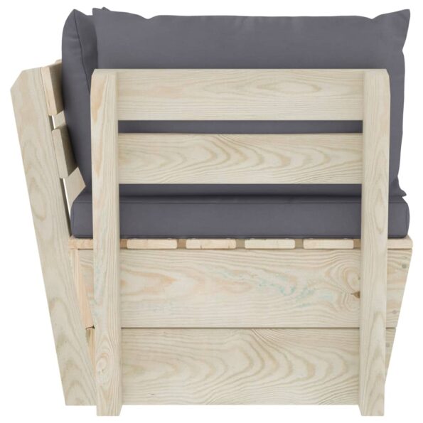 vidaXL Rohová záhradná pohovka z paliet+podložky, impregnovaný smrek – Obrázok 4