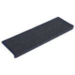 vidaXL Schodové rohože 15 ks 65x21x4 cm tmavošedé a modré s obdĺžnikovým okrajom – Obrázok 2