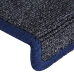 vidaXL Schodové rohože 15 ks 65x21x4 cm tmavošedé a modré s obdĺžnikovým okrajom – Obrázok 5