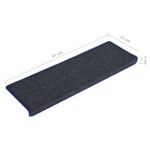 vidaXL Schodové rohože 15 ks 65x21x4 cm tmavošedé a modré s obdĺžnikovým okrajom – Obrázok 6