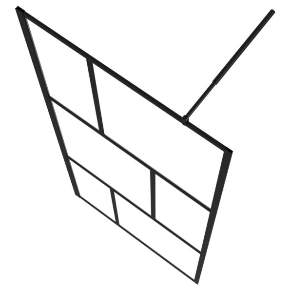 vidaXL Sprchová zástena s tvrdeným sklom čierna 90x195 cm – Obrázok 4