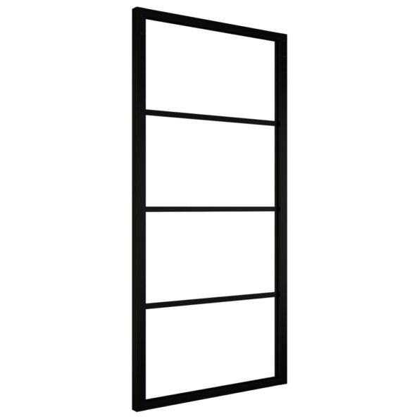 vidaXL Posuvné dvere hliník a sklo ESG 90x205 cm čierne – Obrázok 2