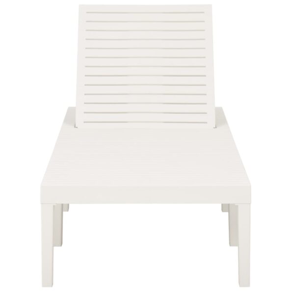 vidaXL Záhradné ležadlo plastové biele – Obrázok 3