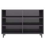 vidaXL Komoda, lesklá sivá 103,5x35x70 cm, kompozitné drevo – Obrázok 4