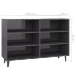 vidaXL Komoda, lesklá sivá 103,5x35x70 cm, kompozitné drevo – Obrázok 6