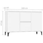 vidaXL Komoda, biela 104x35x70 cm, kompozitné drevo – Obrázok 7