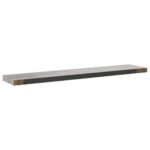 vidaXL Plávajúce nástenné police 2 ks betónovosivé 120x23,5x3,8 cm MDF – Obrázok 7