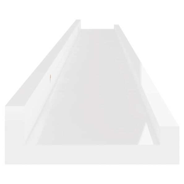 vidaXL Nástenné police 2 ks, lesklé biele 100x9x3 cm – Obrázok 7