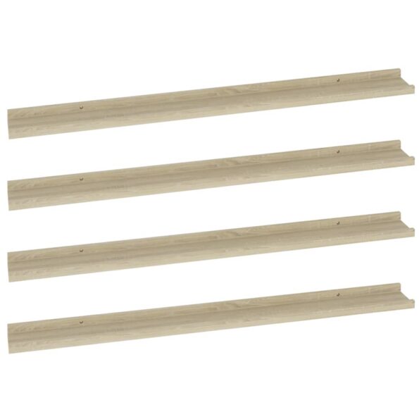 vidaXL Nástenné police 4 ks, dub sonoma 100x9x3 cm – Obrázok 2