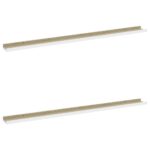 vidaXL Nástenné police 2 ks, biele a dub sonoma 115x9x3 cm – Obrázok 2