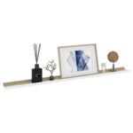 vidaXL Nástenné police 2 ks, biele a dub sonoma 115x9x3 cm – Obrázok 3