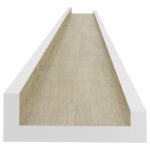 vidaXL Nástenné police 2 ks, biele a dub sonoma 115x9x3 cm – Obrázok 6