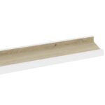 vidaXL Nástenné police 2 ks, biele a dub sonoma 115x9x3 cm – Obrázok 7