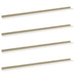 vidaXL Nástenné police 4 ks, biele a dub sonoma 115x9x3 cm – Obrázok 2