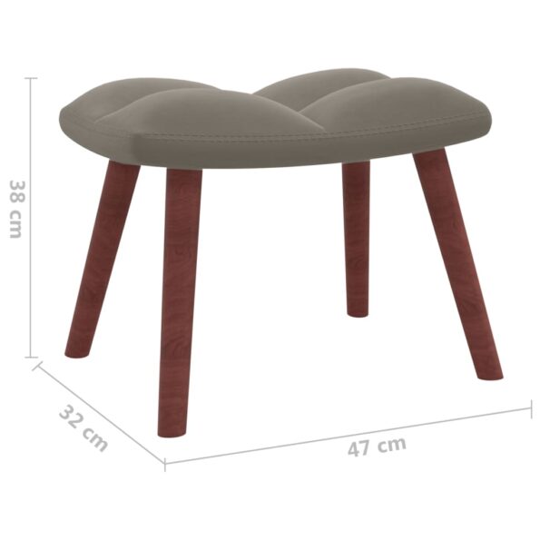 vidaXL Relaxačné kreslo s podnožkou bledosivé zamat – Obrázok 11