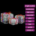 vidaXL Dekoratívne akrylové vianočné darčekové krabičky 3 ks farebné – Obrázok 3