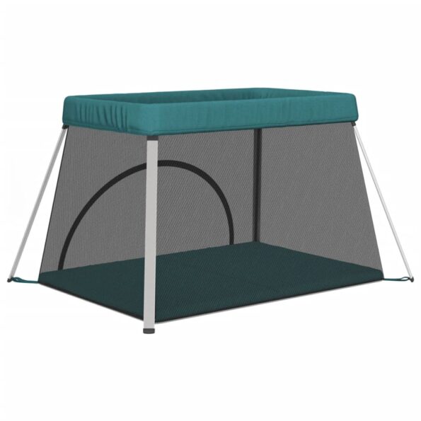 vidaXL Detská posteľ s matracom zelená ľanová látka – Obrázok 6