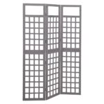 vidaXL 3-panelový paraván/mriežka masívne jedľové drevo sivý 121x180 cm – Obrázok 3