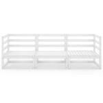 vidaXL Záhradná 3-miestna biela pohovka masívna borovica – Obrázok 3