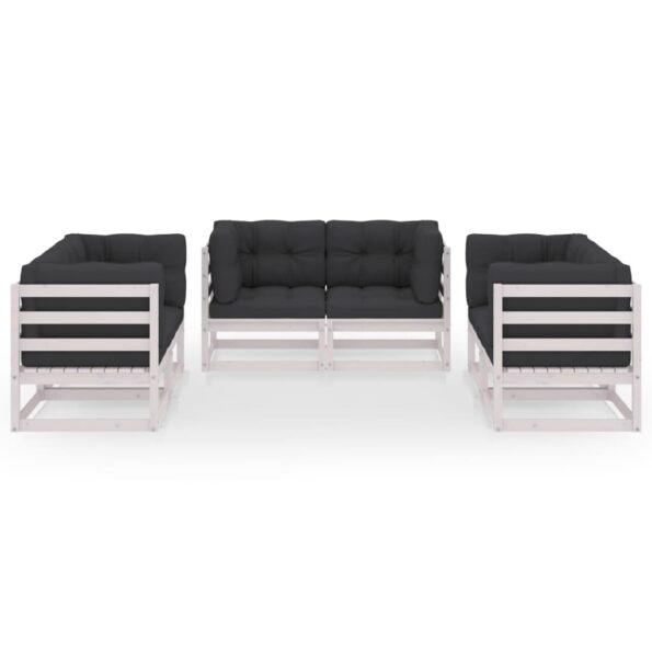 vidaXL 6-dielna záhradná súprava s podložkami, borovicový masív – Obrázok 3