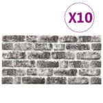 vidaXL 3D nástenné panely s dizajnom tmavosivých tehál 10 ks EPS – Obrázok 2