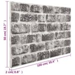 vidaXL 3D nástenné panely s dizajnom tmavosivých tehál 10 ks EPS – Obrázok 8