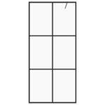 vidaXL Sprchová zástena z priehľadného ESG skla 90x195 cm čierna – Obrázok 3