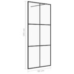 vidaXL Sprchová zástena z priehľadného ESG skla 90x195 cm čierna – Obrázok 5