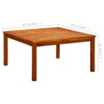 vidaXL Záhradný konferenčný stolík 85x85x45 cm akáciový masív – Obrázok 7