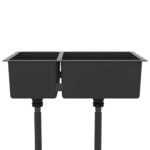 vidaXL Kuchynský drez čierny nehrdzavejúca oceľ – Obrázok 5