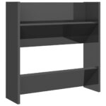 vidaXL Nástenné skrinky na topánky 2 ks, lesklé sivé 60x18x60 cm – Obrázok 5