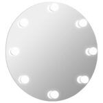 vidaXL Nástenné zrkadlo s LED svetlami okrúhle sklo – Obrázok 2