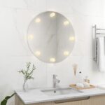vidaXL Nástenné zrkadlo s LED svetlami okrúhle sklo – Obrázok 3