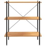 vidaXL 3-poschodový policový regál čierny a dubový 80x40x92 cm – Obrázok 3