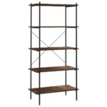 vidaXL Regál so 4 policami, čierny a prírodný 80x40x163 cm – Obrázok 2