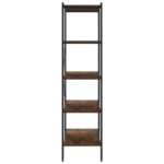 vidaXL Regál so 4 policami, čierny a prírodný 80x40x163 cm – Obrázok 4