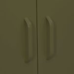 vidaXL Úložná skrinka olivovozelená 80x35x101,5 cm oceľ – Obrázok 3
