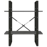 vidaXL Knižnica s 2 policami sivá 60x30x70 cm masívna borovica – Obrázok 6