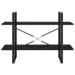 vidaXL Knižnica s 2 policami čierna 100x30x70 cm masívna borovica – Obrázok 6
