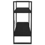 vidaXL Knižnica s 2 policami čierna 100x30x70 cm masívna borovica – Obrázok 7