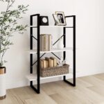 vidaXL Knižnica s 3 policami biela 80x30x105 cm masívna borovica